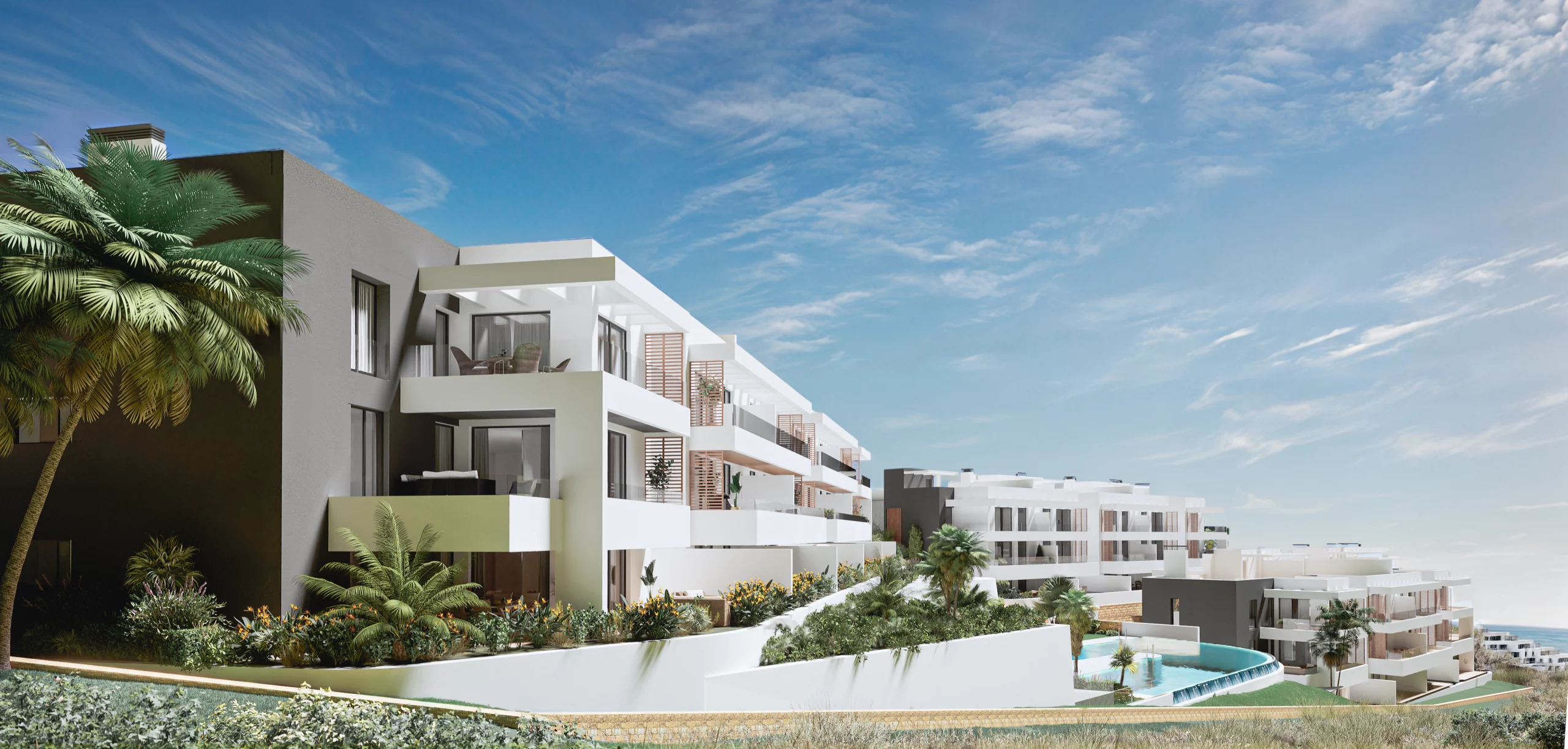Nylva Homes offers 45 off-plan apartments in Manilva from €296K. A-rated energy, sea views, communal pool, gym. Completion summer 2027. Book a consultation.
